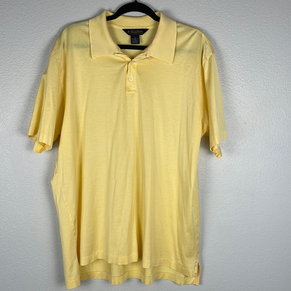 Brooks Brothers Performance Knit Cotton polo yellow men’s XL thin lightweight
